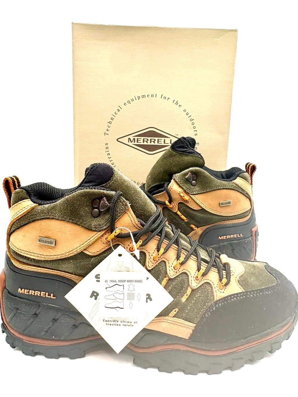 Merrell 45 Degree Trail Hoop Waterproof Hiking Boots Size 11 NIB Vintage